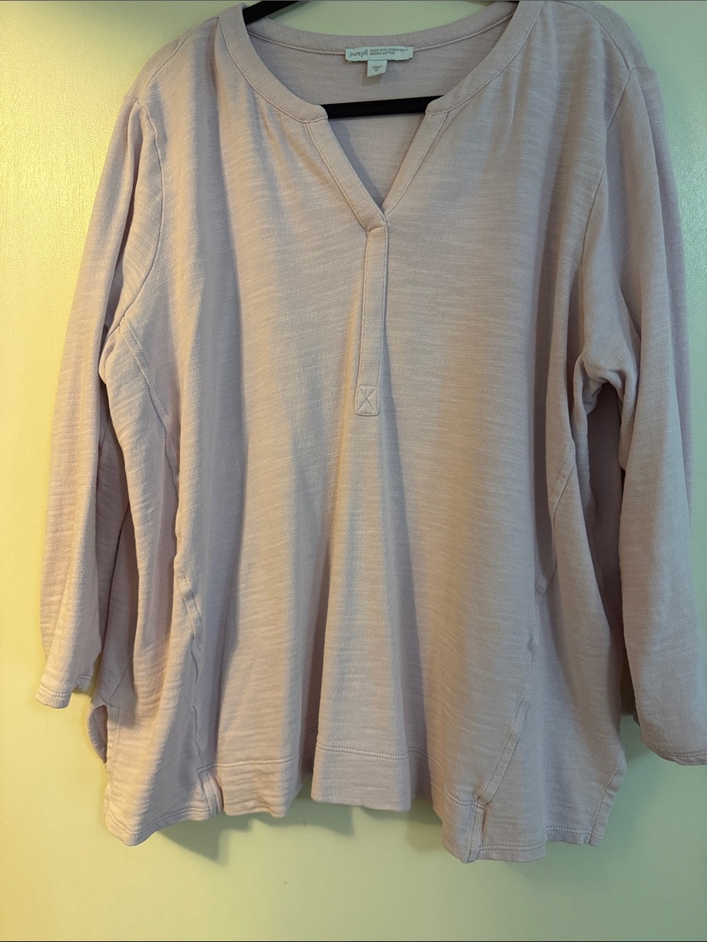 J. Jill Soft Split-Neck Tunic in Light Dusty Pink
